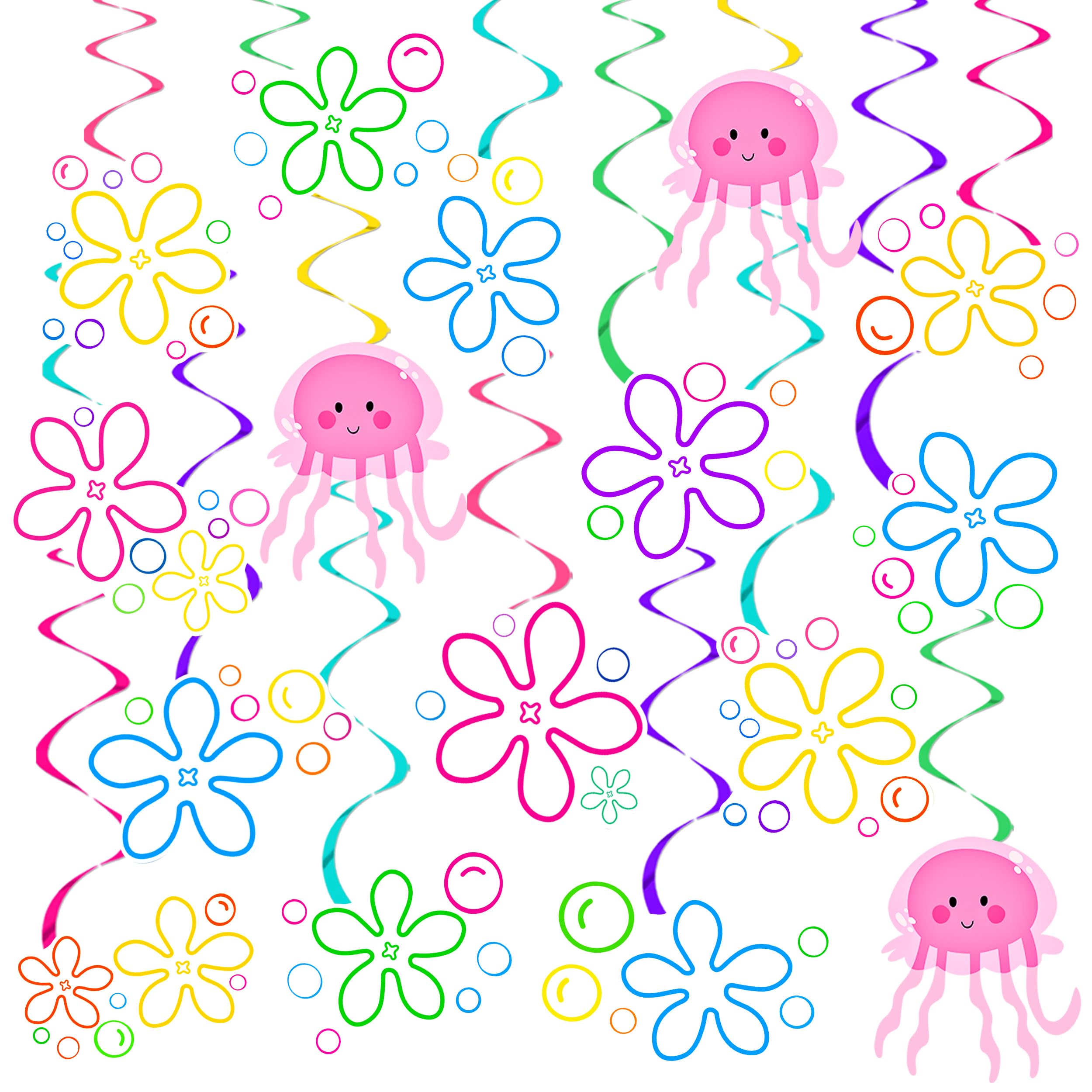 Amazon.com: 20pcs Jellyfish Flower Party Hanging Swirls Under The